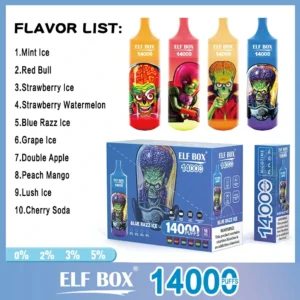 ELF BOX RGB 14000 Puffs Rechargeable Disposable Vape Pen – Bulk Wholesale with Nicotine Strengths 0%, 2%, 3%, 5% 2