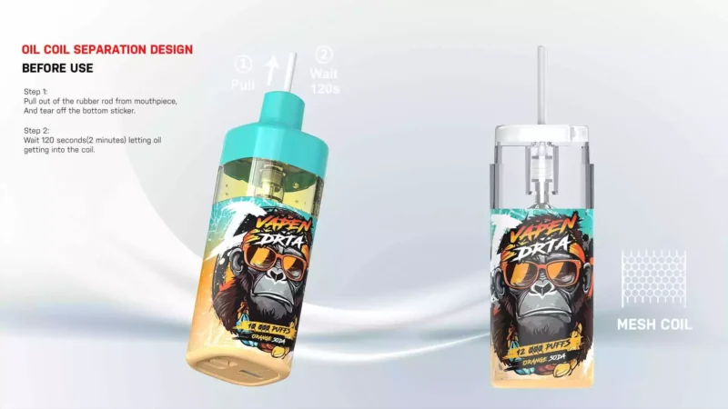 Affordable VAPEN DRTA 12000 PUFFS Low Nicotine 2% 5% Wholesale Disposable Vape with Oil Core Separation and 15 Flavors 3