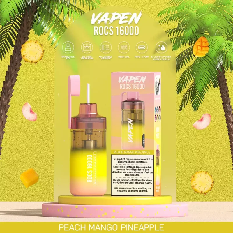 VAPEN ROCS 16000 PUFFS Rechargeable 2 5 Low Nicotine Refillable Oil Buy Bulk Wholesale Disposable Vape China Original Factory Shipping 14