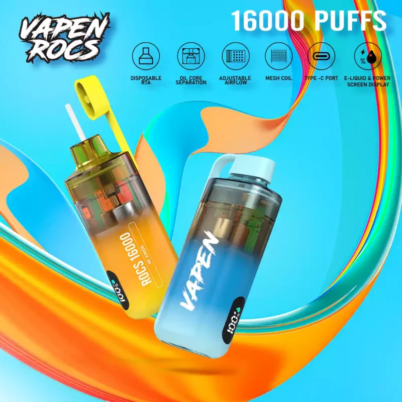 Bestselling VAPEN ROCS vape 16000 PUFFS Rechargeable 2% 5% Low Nicotine Refillable Oil Wholesale Disposable Vape from Original Factory China