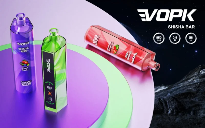 VOPK Shisha BAR 20000 Puffs 0% 2% 3% 5% Nicotine Rechargeable Wholesale LED Screen Disposable Vape 3