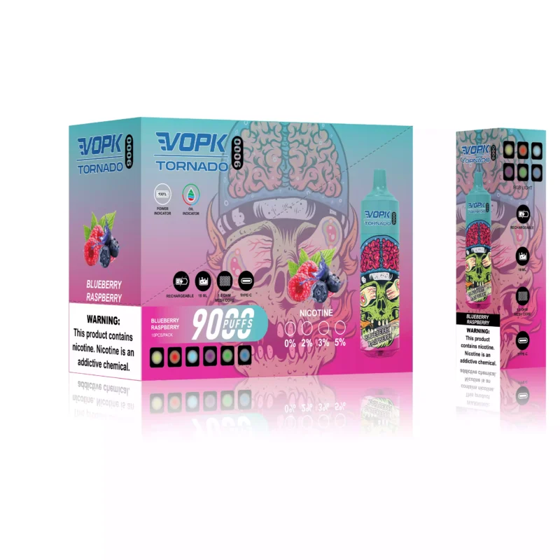 VOPK TORNADO 9000 Puffs 0 2 3 5 Low Nicotine Rechargeable Disposable Vape Wholesale 600 Mah Bottom LED 2025 Hot Original Factory 11 scaled
