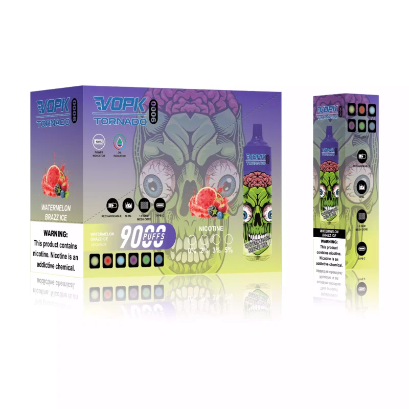 VOPK TORNADO 9000 Puffs 0 2 3 5 Low Nicotine Rechargeable Disposable Vape Wholesale 600 Mah Bottom LED 2025 Hot Original Factory 6 scaled
