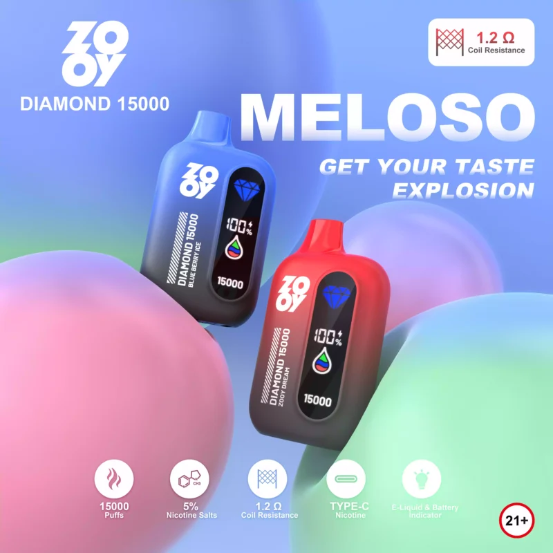 ZOOY DIAMOND 15000 Puffs Disposable Vape 25mL E-Liquid & Running Diamond Light 1